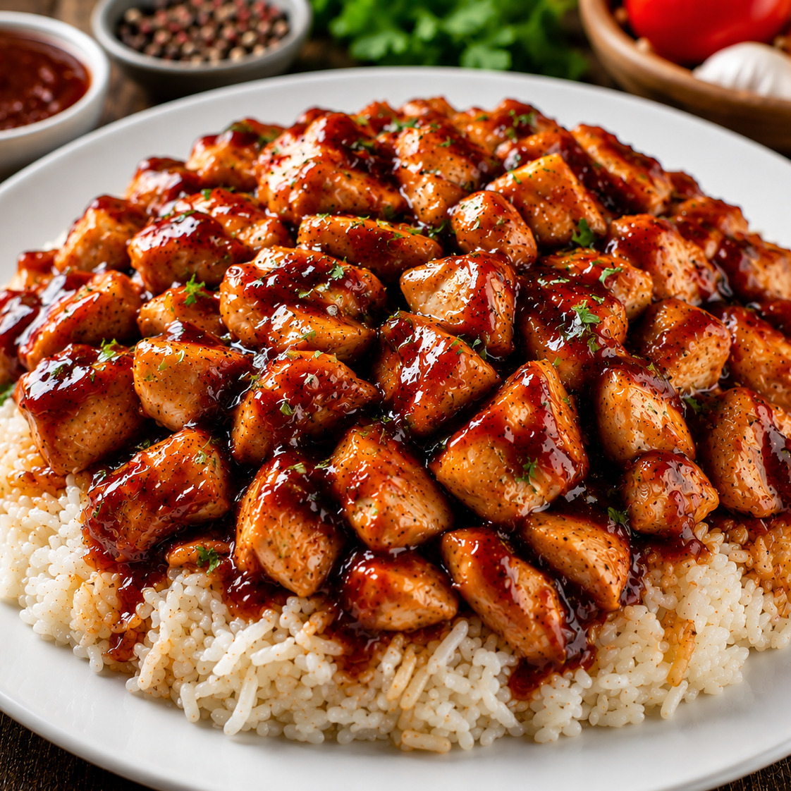 Pilav Üstü Barbekü Soslu Tavuk (350gr)