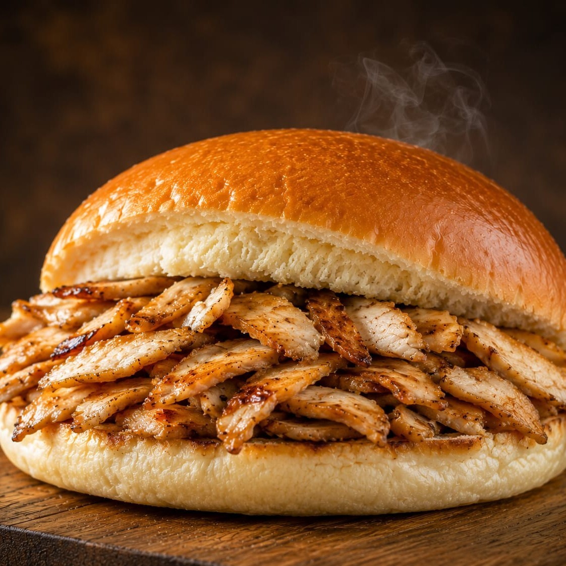 Sütlü Burger Ekmeğine Tavuk Döner
