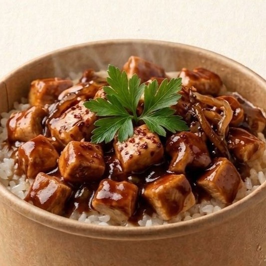 Kaşıkla Kovada Barbekü Soslu Tavuk Pilav