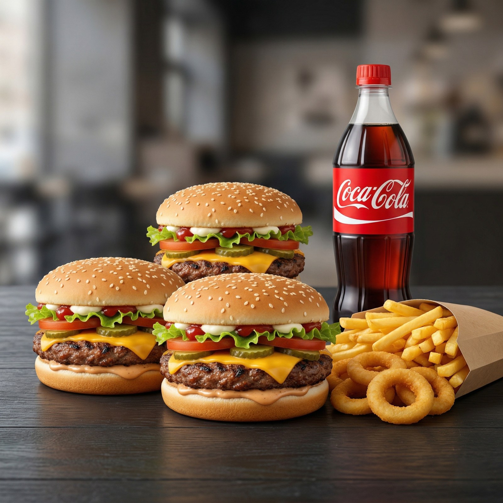 3'lü Köfte Cheeseburger Menü -Triple Meatball Cheeseburger Menu
