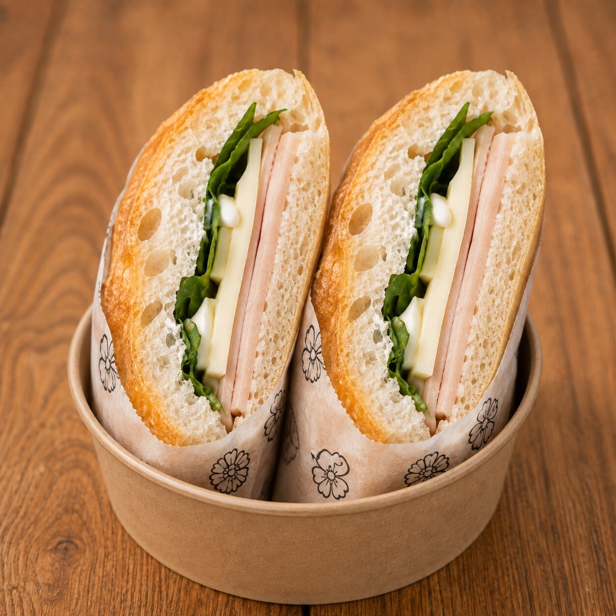 Tam Focaccia Sandviç Yumurtalı Hindi Füme