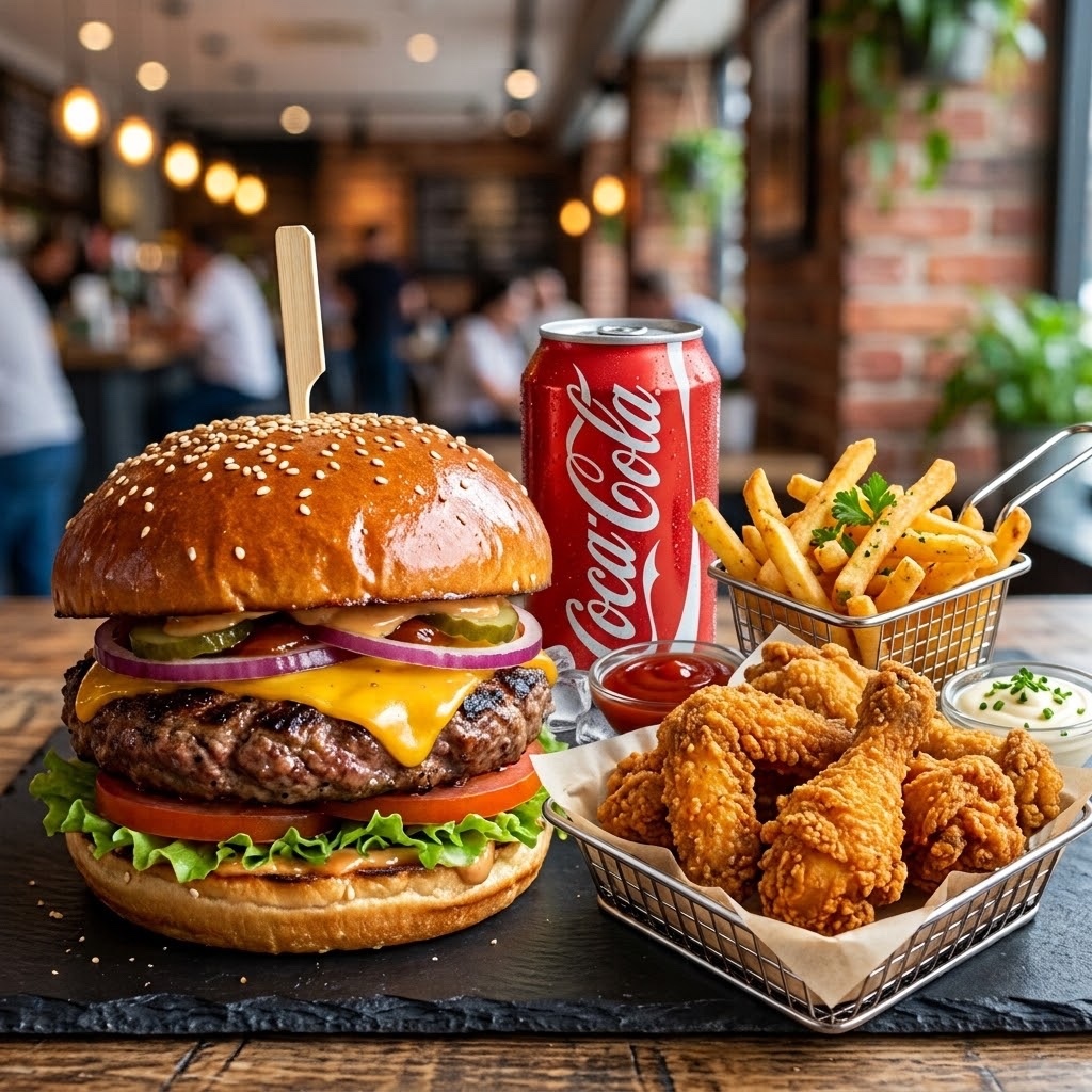 Beef Burger & Çıtır Tavuk Parçaları & Patates & İçecek