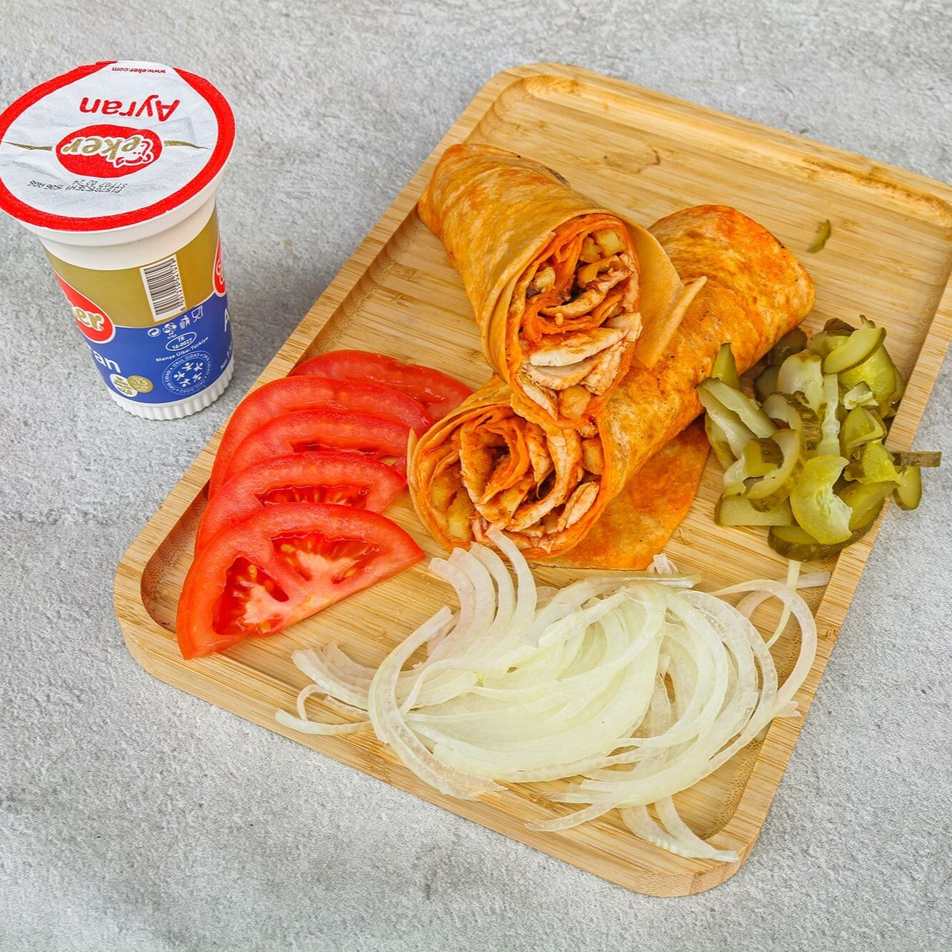 Harbiyeli Usulü Dürüm + Ayran + Tatlı