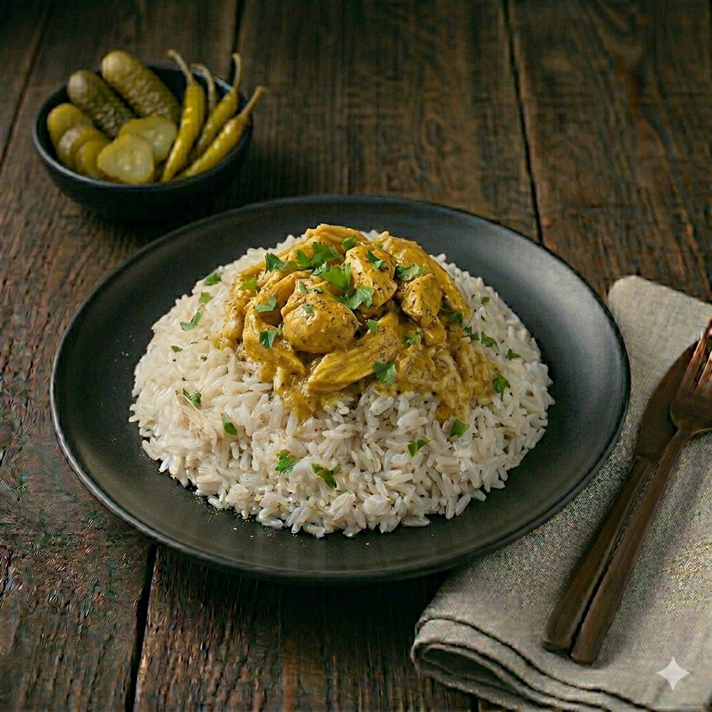 Köri Soslu Tavuklu Pilav & Ayran
