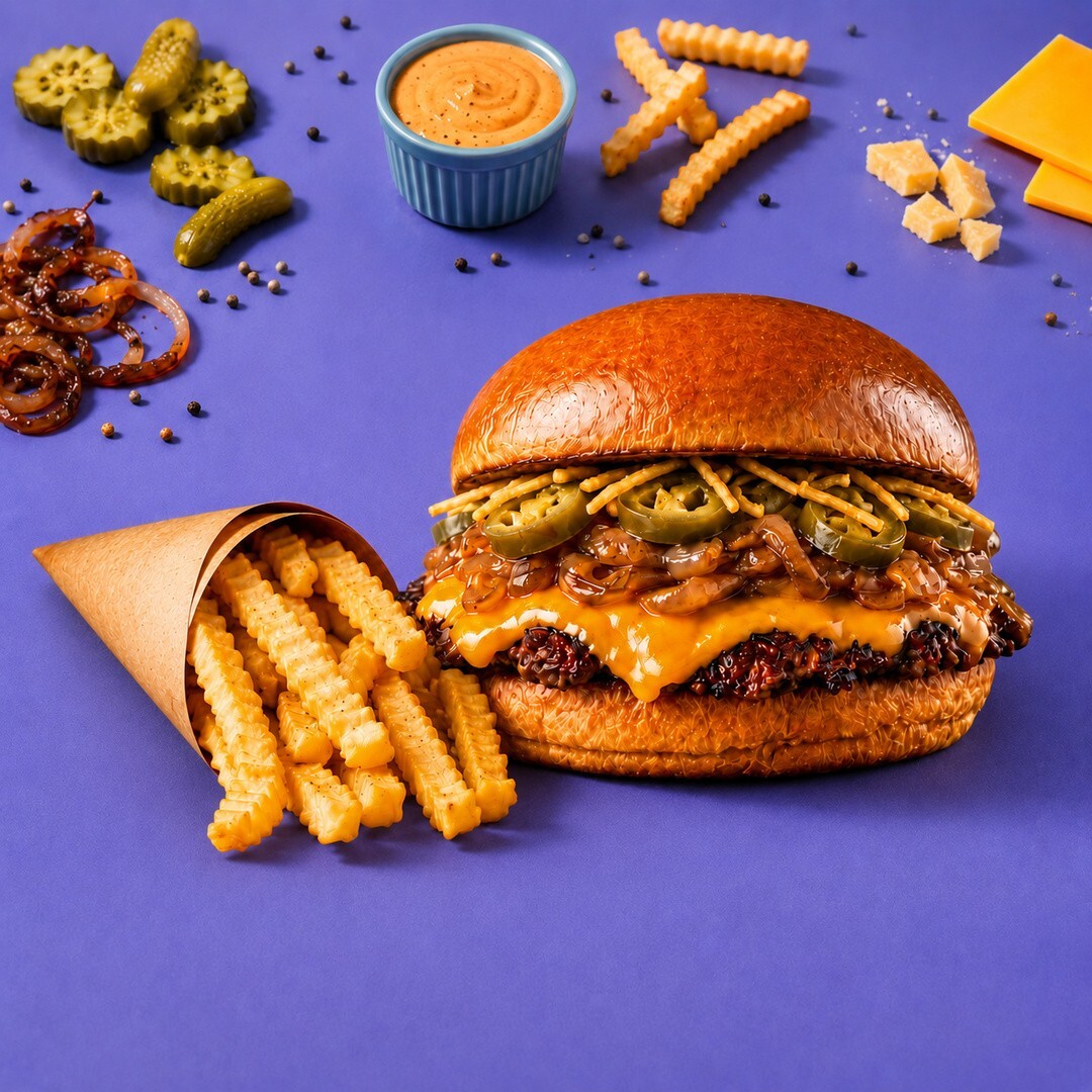 Single Chipotle Smash Burger & Tırtıklı Patates