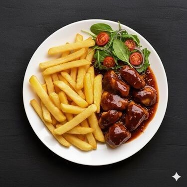 Acı Soslu Tavuk + Patates Kızartması