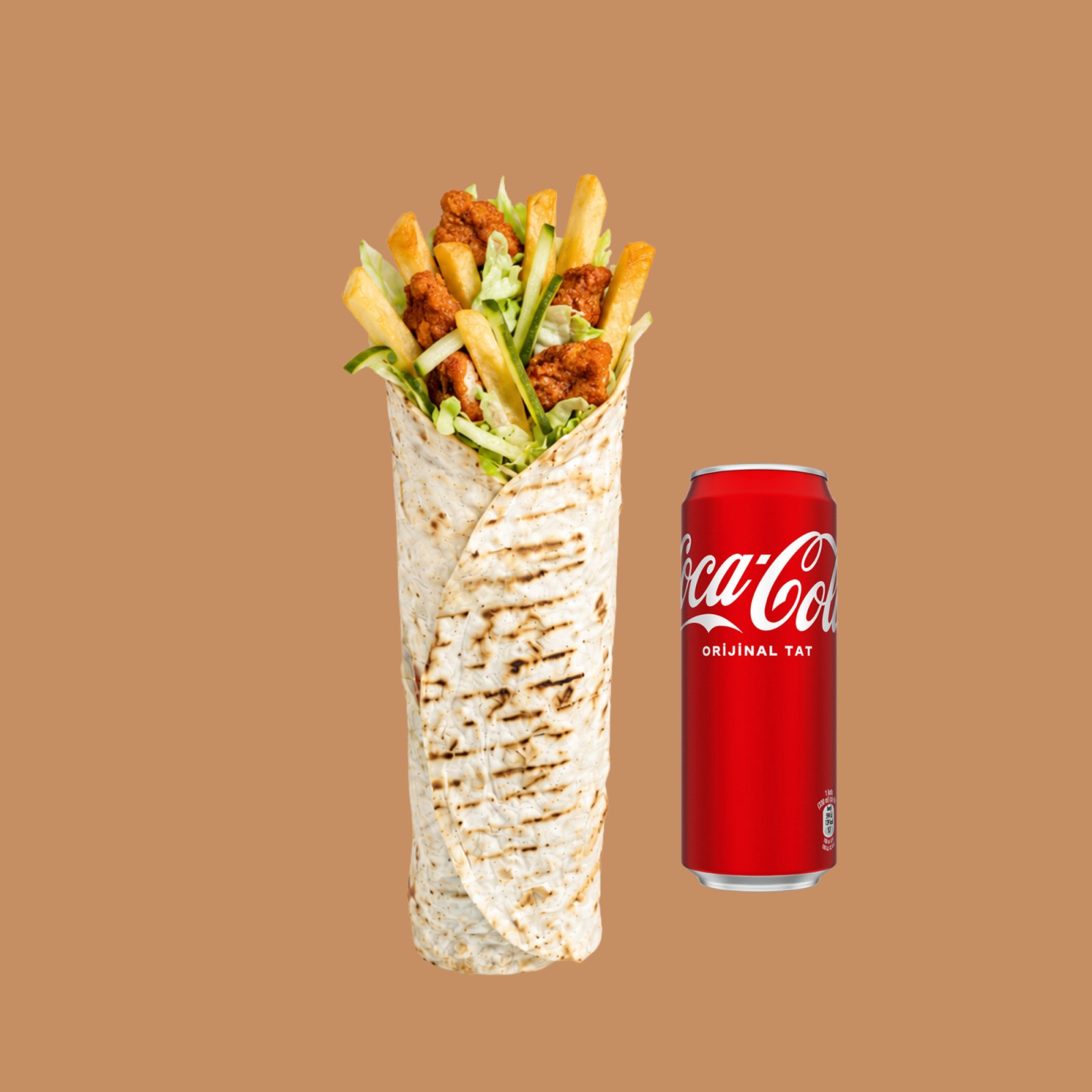 Cajun Tavuk Dürüm + Coca Cola 33 ml
