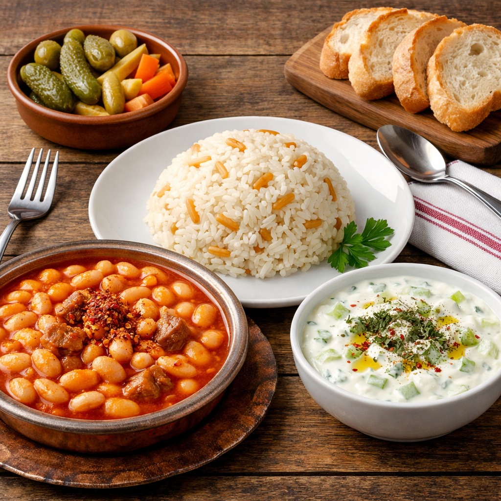 Kuru Fasulye & Pilav & Cacık Menü