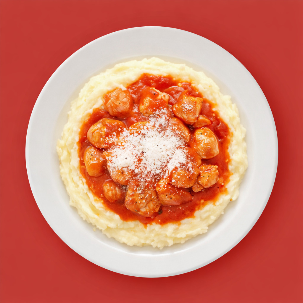 Parmesanlı Domates Soslu Tavuk & Patates Püresi