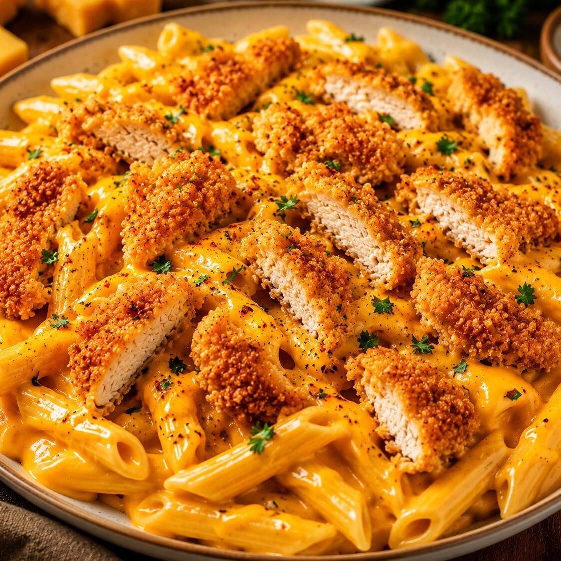 Çıtır Tavuklu Cheddar Soslu Makarna+Coca Cola 250 ml