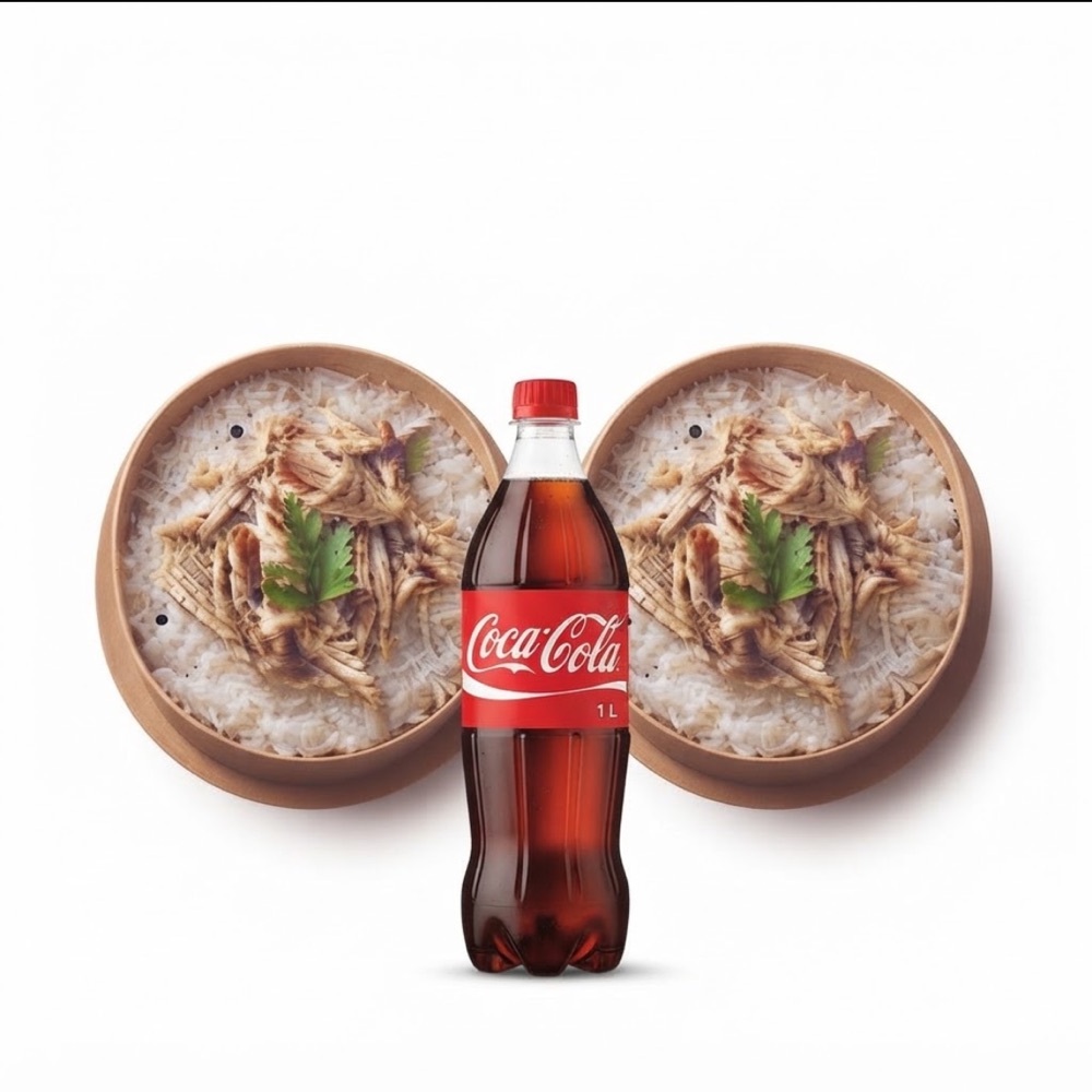 2 Kişilik Menü 2 Adet Pilav Ütü Tavuk 1 Lt Kola