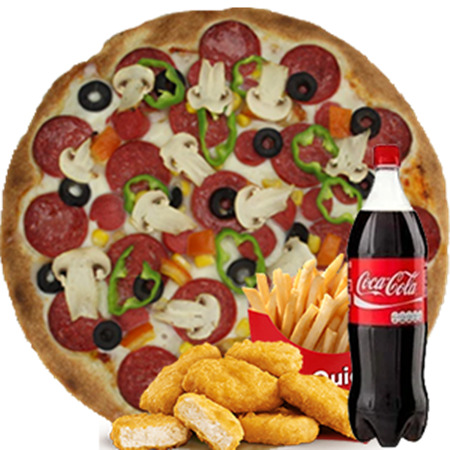 Matrax Menü(Büyük karışık+litre kola+patates+nuget)