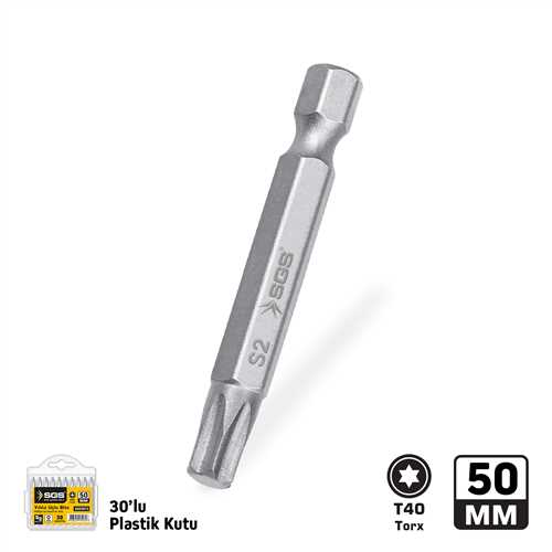 TORX UÇLU BİTS S2 T40 50mm Sand-Pro Series