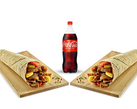 2 Adet Dürüm Döner + 1 Lt Cola