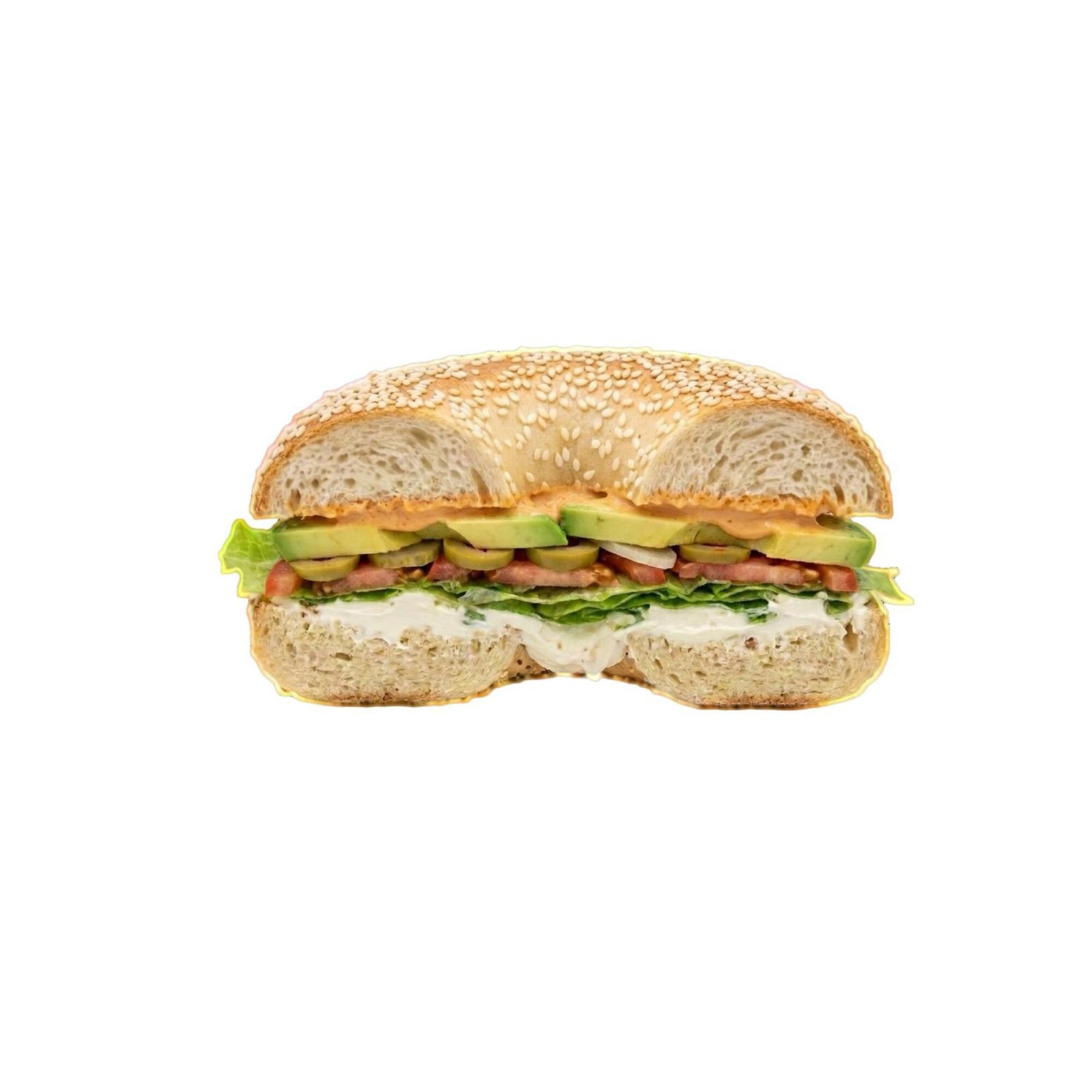 Avocado Cream Cheese Bagel Sandwich