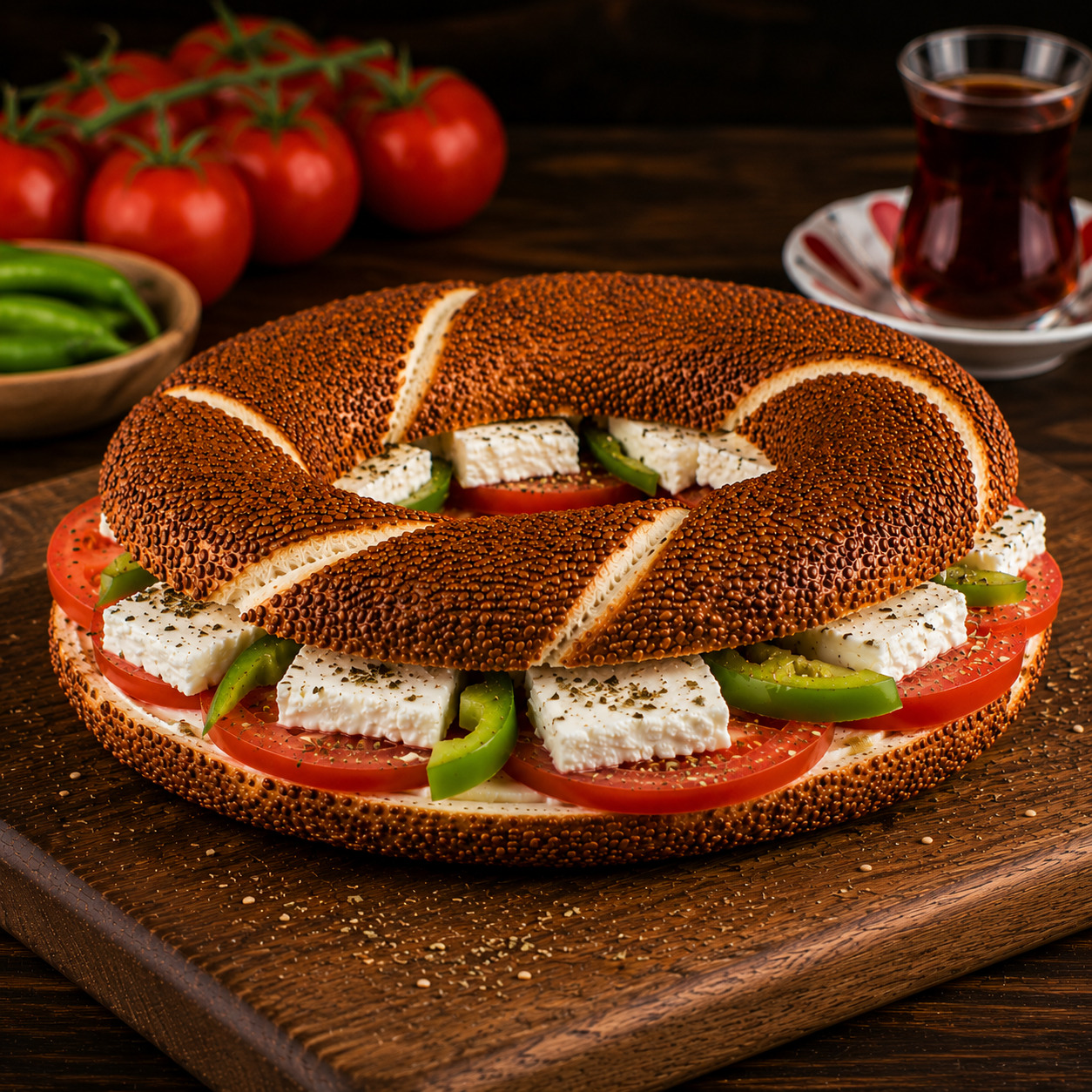 Beyaz Peynirli Simit Sandviç