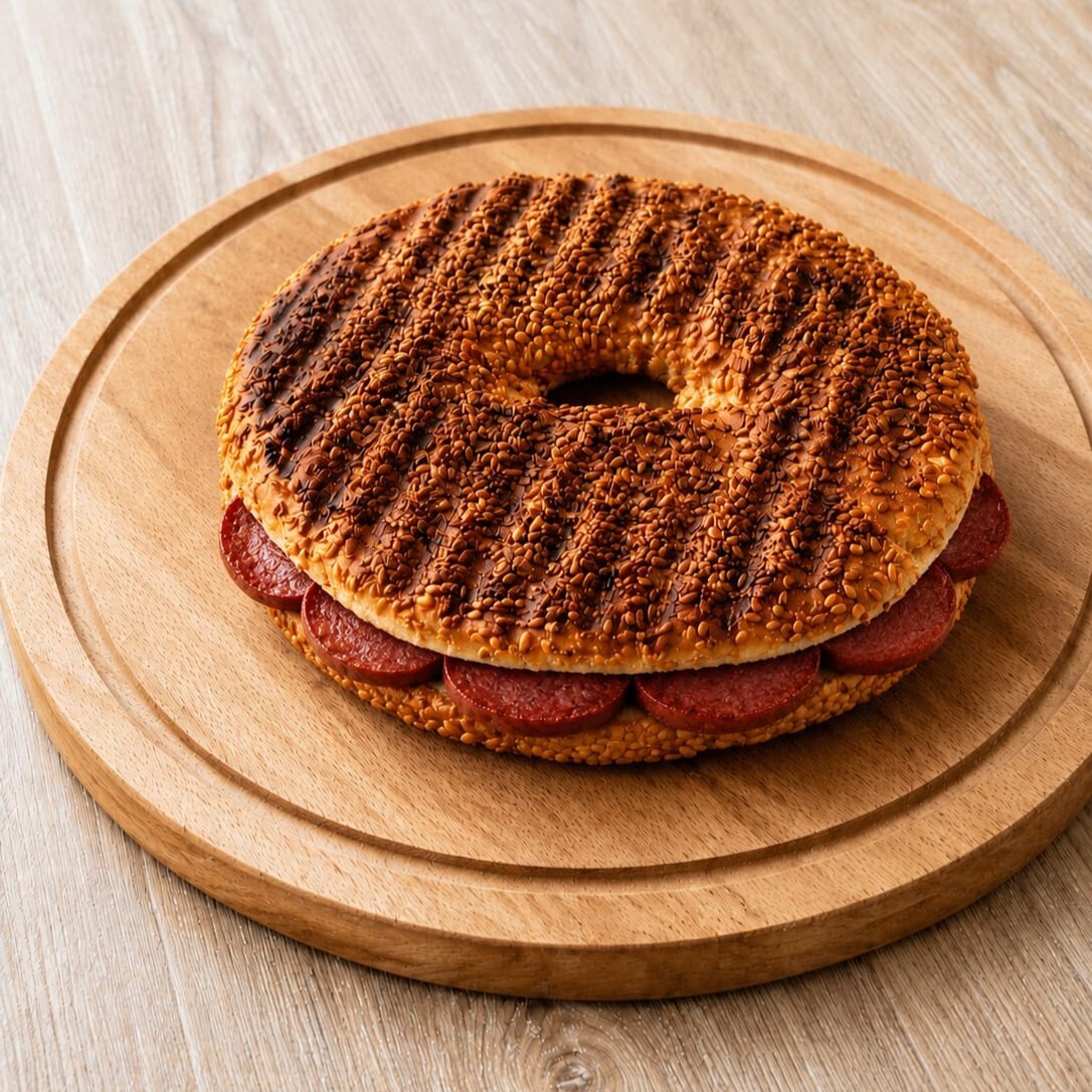 Sucuklu Simit Tost