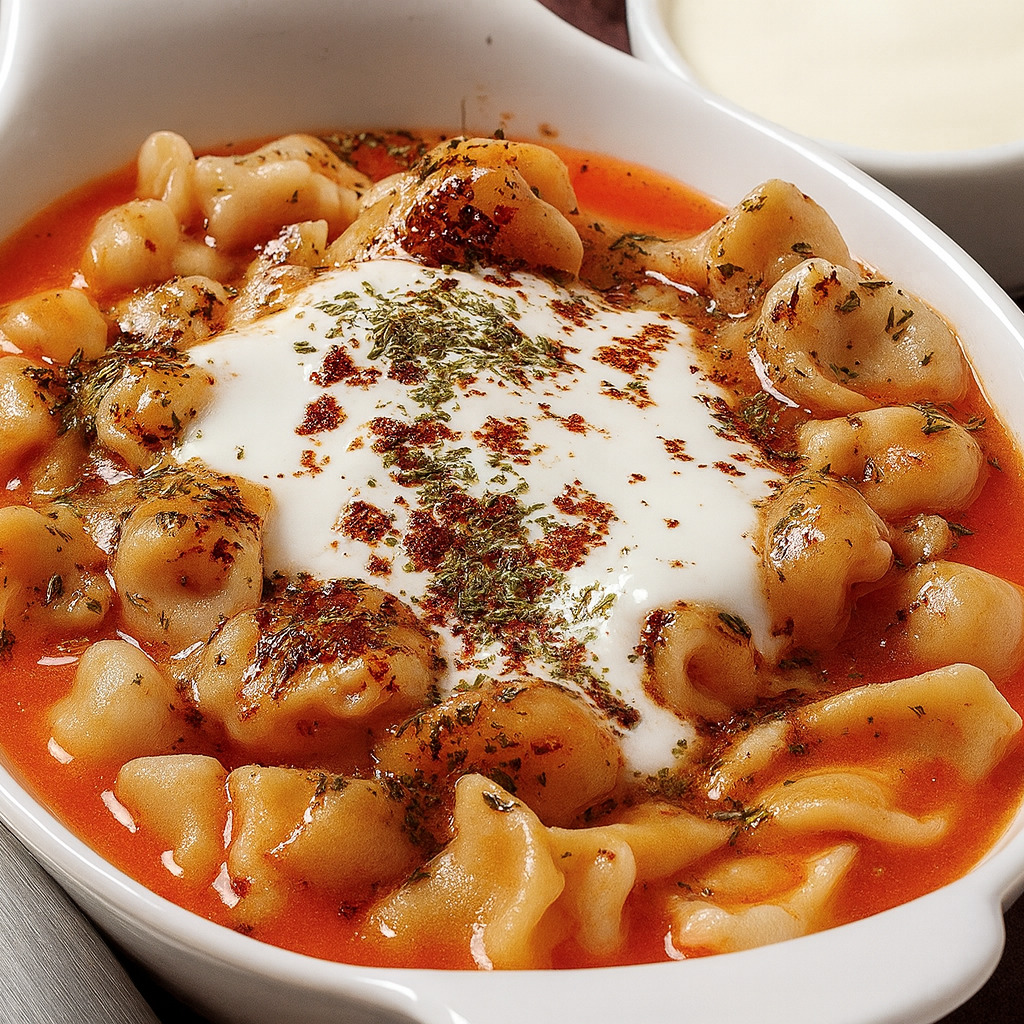 Napolitan Soslu Mantı (Bol Etli)