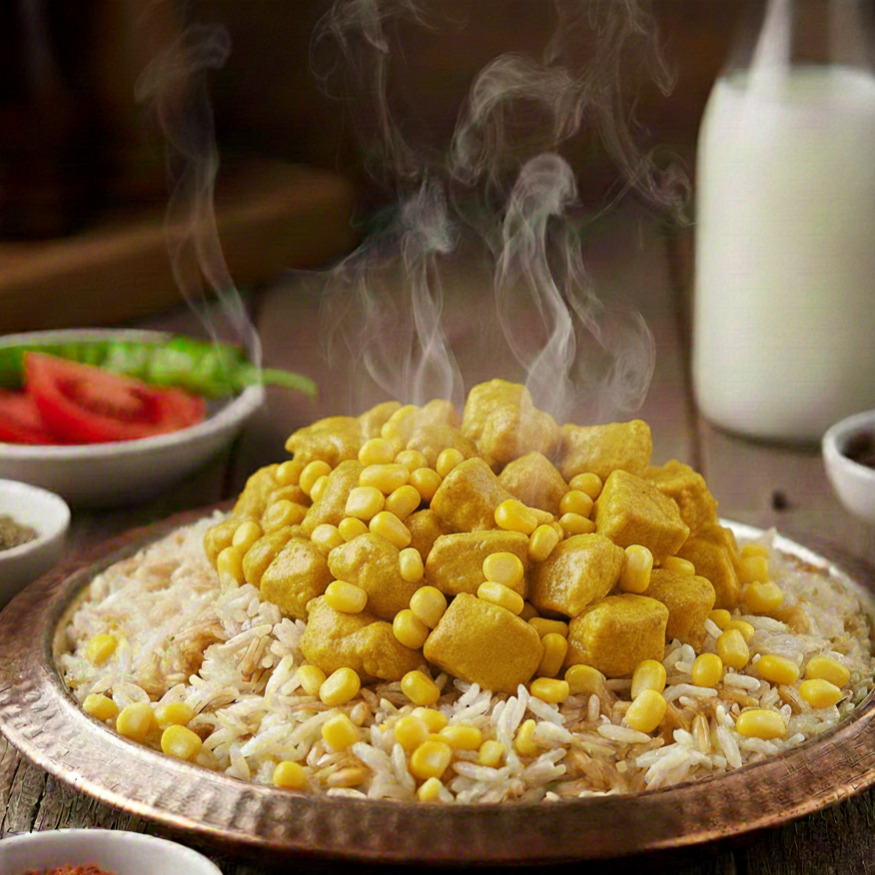 Plus Kremalı Köri Soslu Tavuk Mısır Pilav