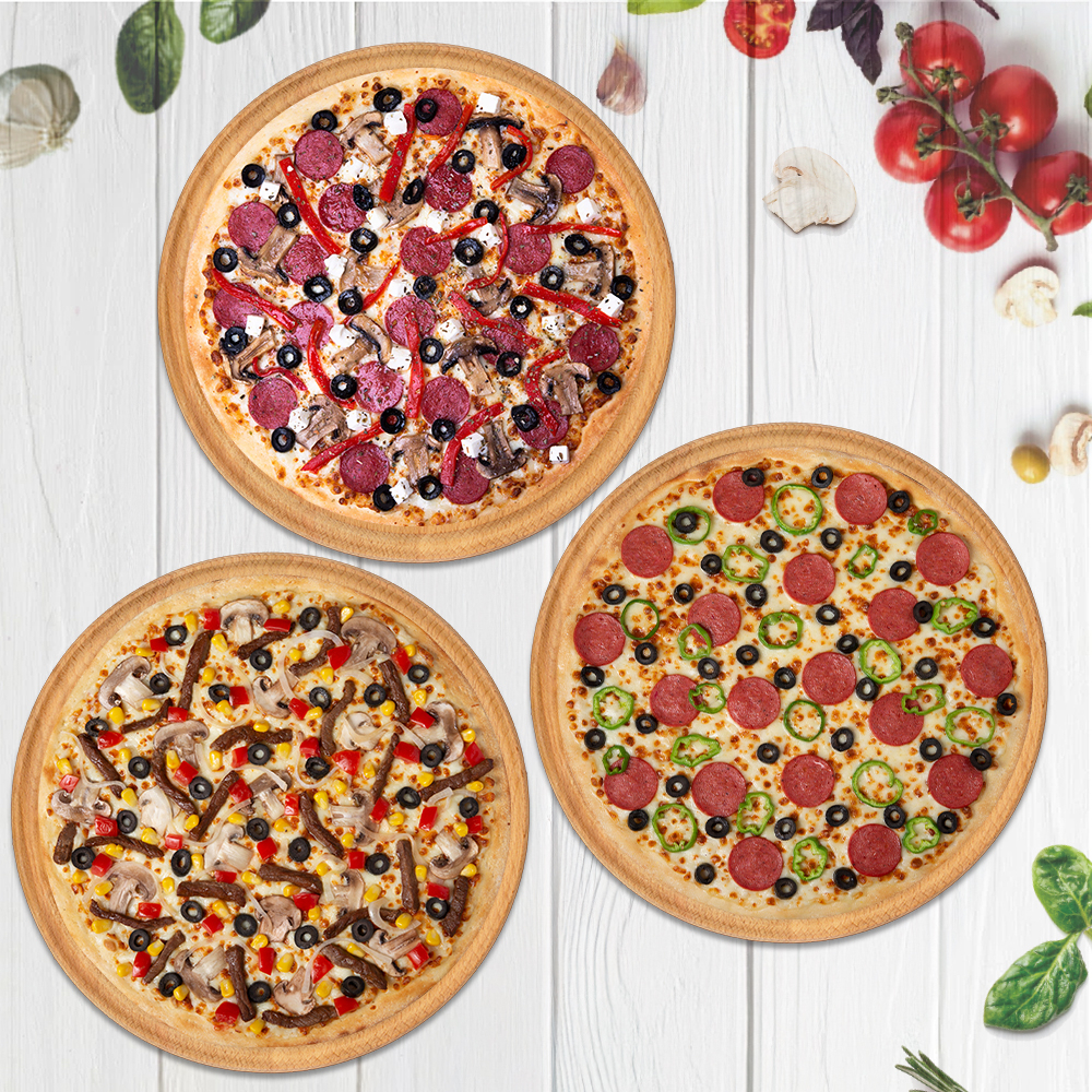 3 Büyük Boy Pizza Menü