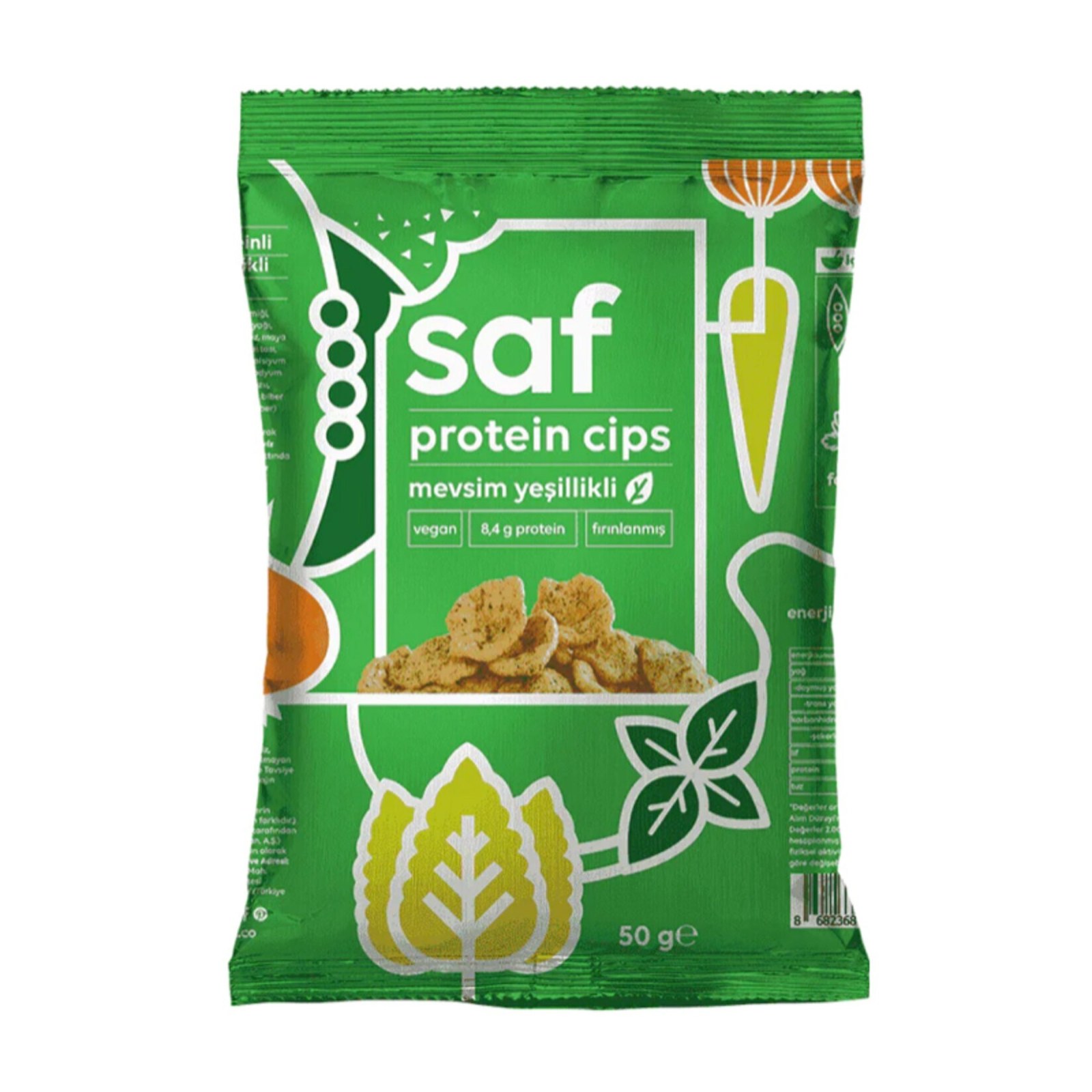Saf Mevsim Yeşillikli Protein Cips 50 g