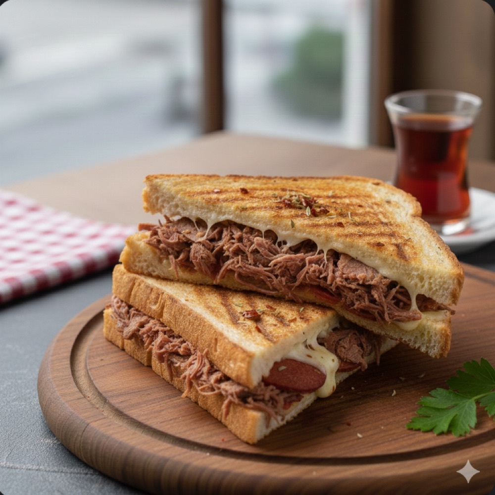 Kavurmalı Kaşarlı Tost
