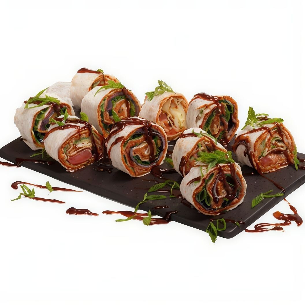 10 Adet Karışık Malzemeli Roll ( 100 gr Çiğköfte) + 2 Adet Sos