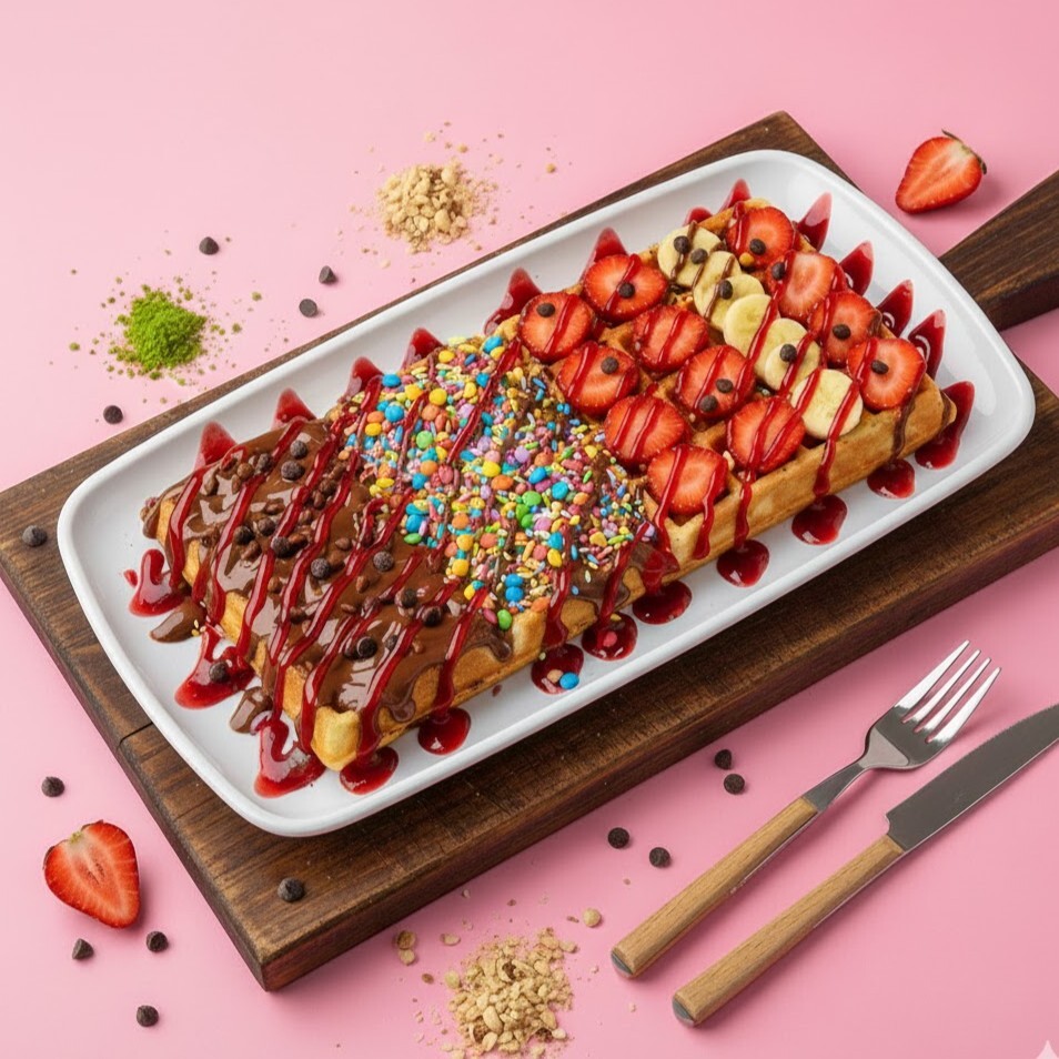 Frambuaz Şöleni Waffle (İki Kişilik)