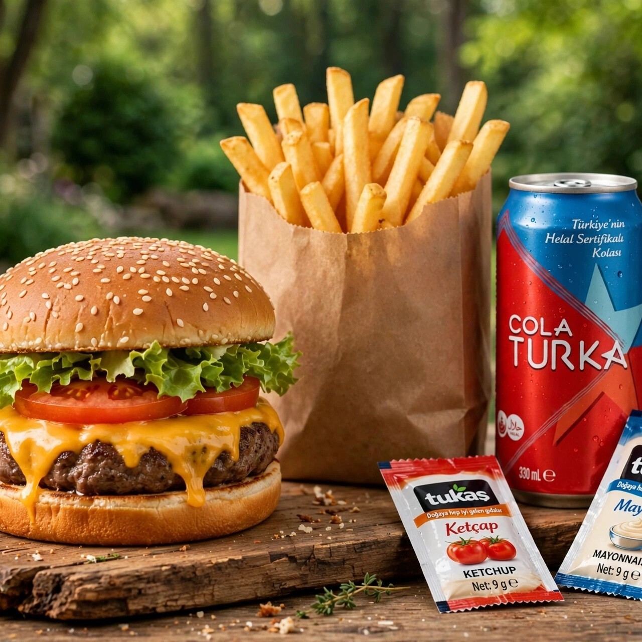 Klasik chedar Burger menü