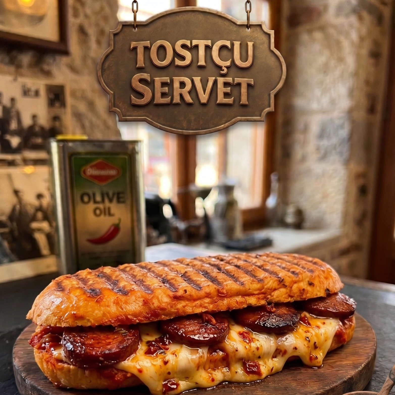 Çırpma Yumurtalı Karışık Sucuk Kaşarlı Tost