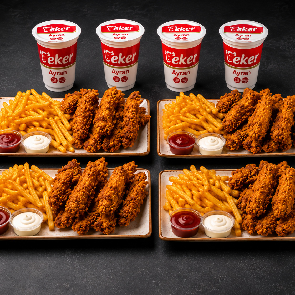Cajun Tabağı 4 Kişilik Menü