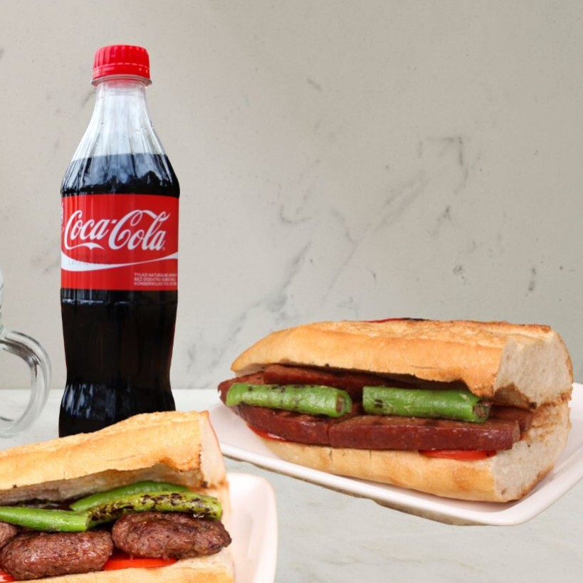 Ekmek Arası Köfte + Ekmek Arası Sucuk + 1 Litre Kola Menü