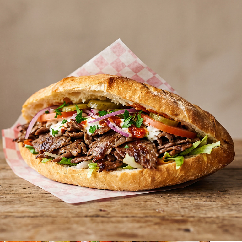 Ekmek Arası Et Döner + Ayran