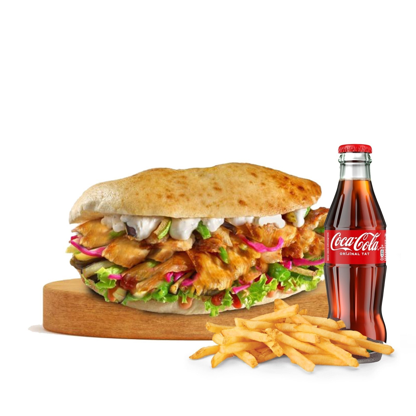 Alamania Gobit Tavuk Döner (L) Menü+Coca Cola 200 ml