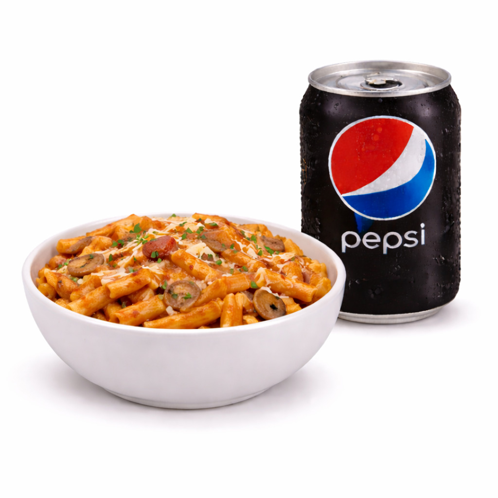 Penne Arrabbiata & Pepsi Max (33 cl.) Menü