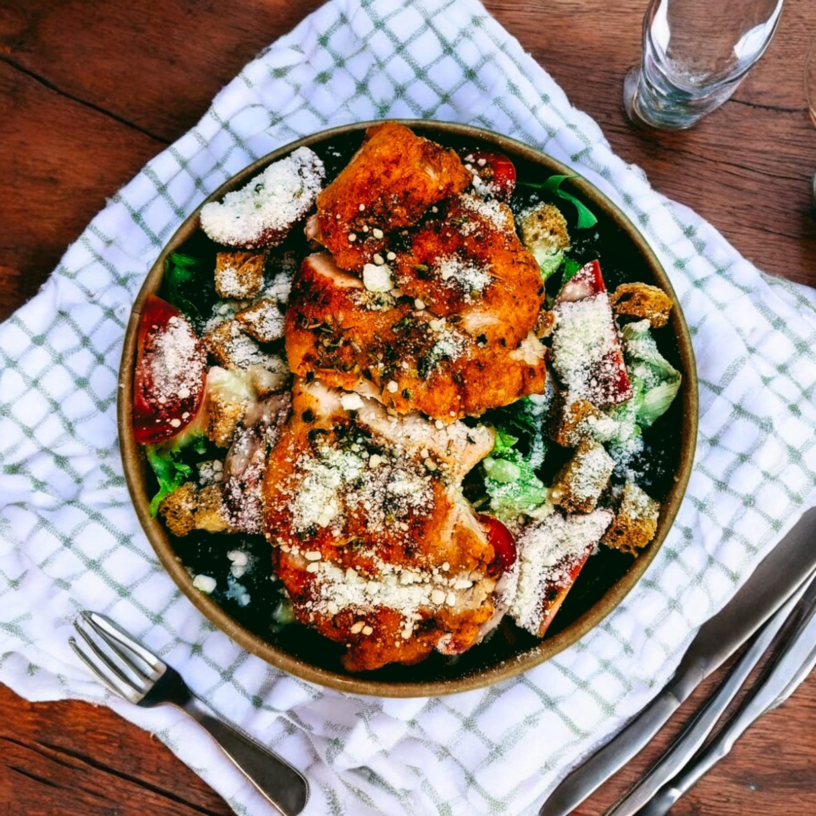 Tavuklu Sezar Salata (Cihicken Caesar salad)