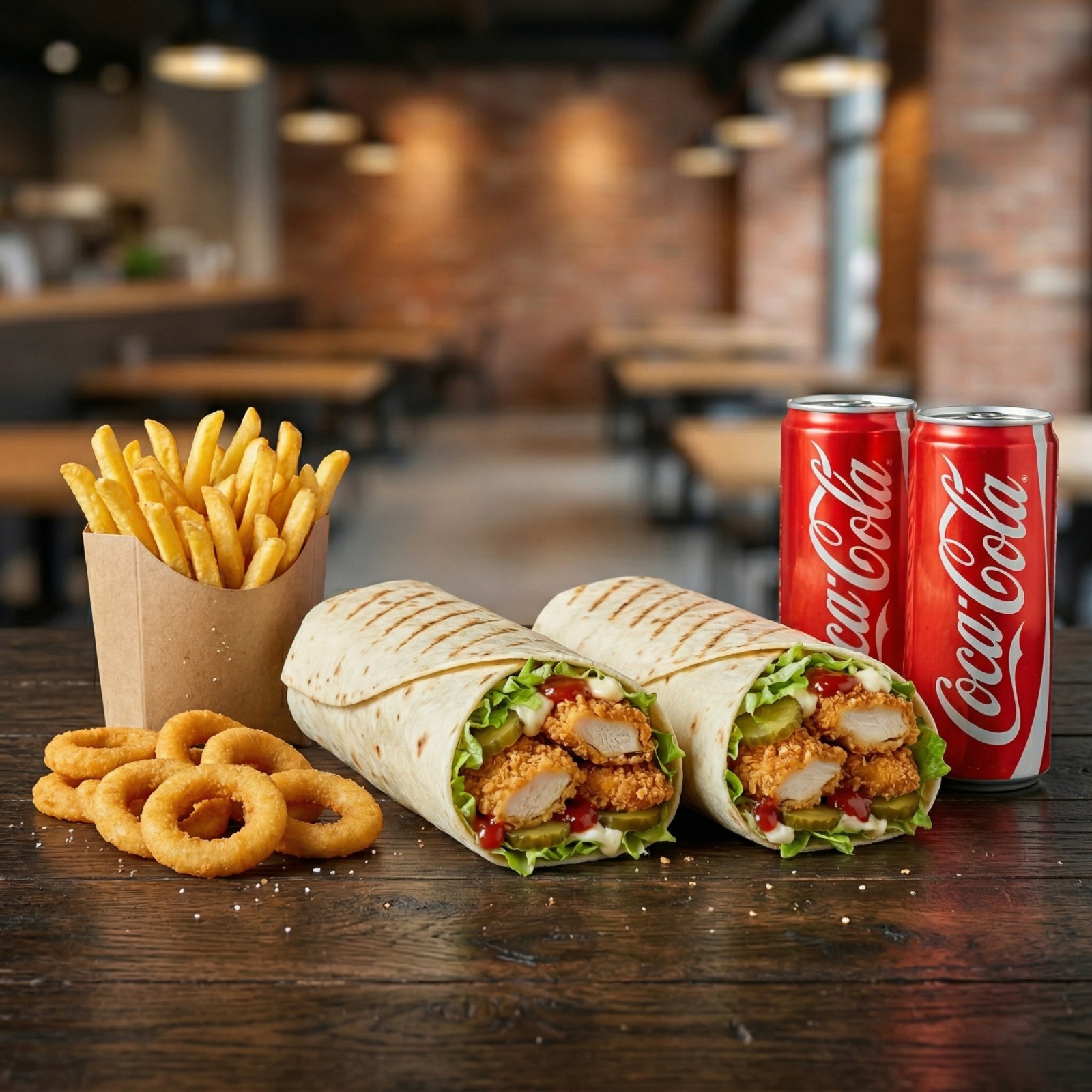 2'li Çıtır Tavuk Dürüm Menü -Double Crispy Chicken Wrap Combo