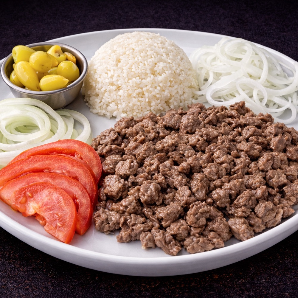 Pilav Üstü Kuzu Et Kavurma Menü