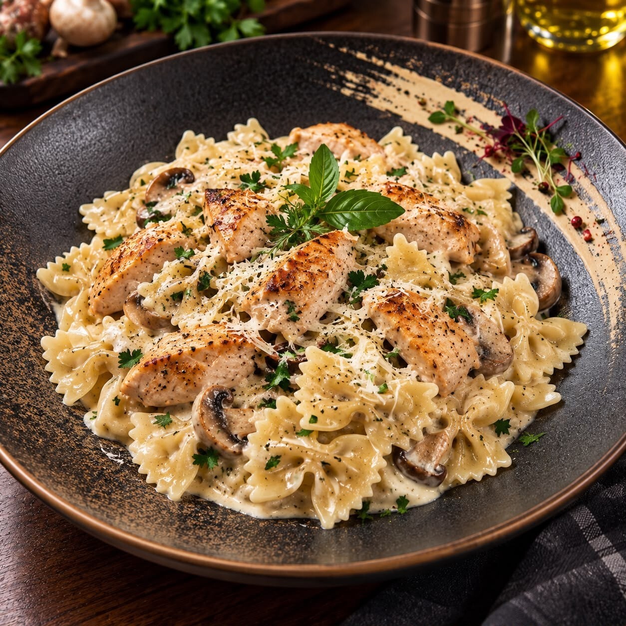 Farfela Tavuklu Kremalı