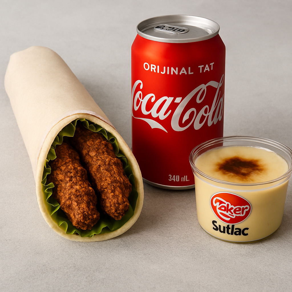 1 Kişilik (150 gr) Mega Çiğ Köfte Dürüm Menü