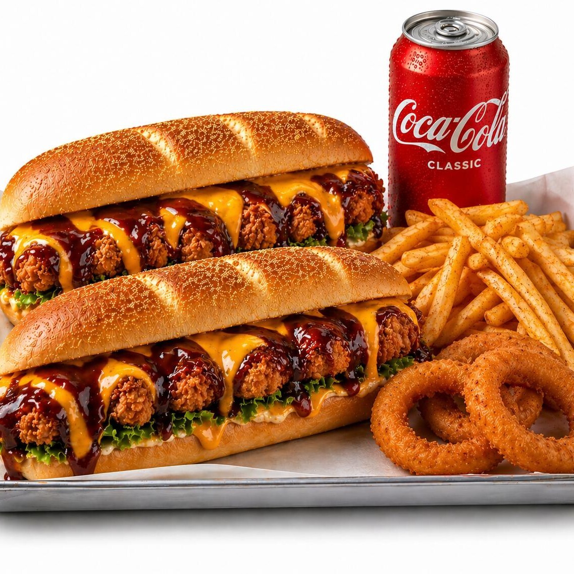 2’li BBQ & Cheddar Cajun Sandwich Coca Cola Menü
