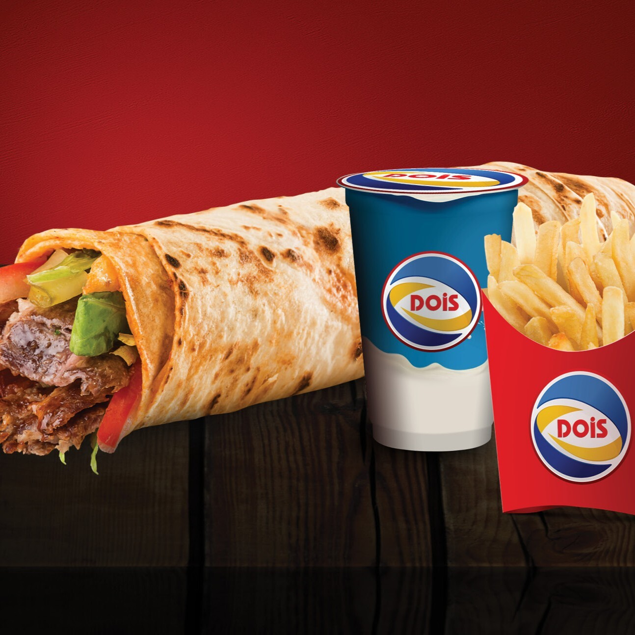 Dois Mega Et Cheddar Ekonomik Menü (110 g)