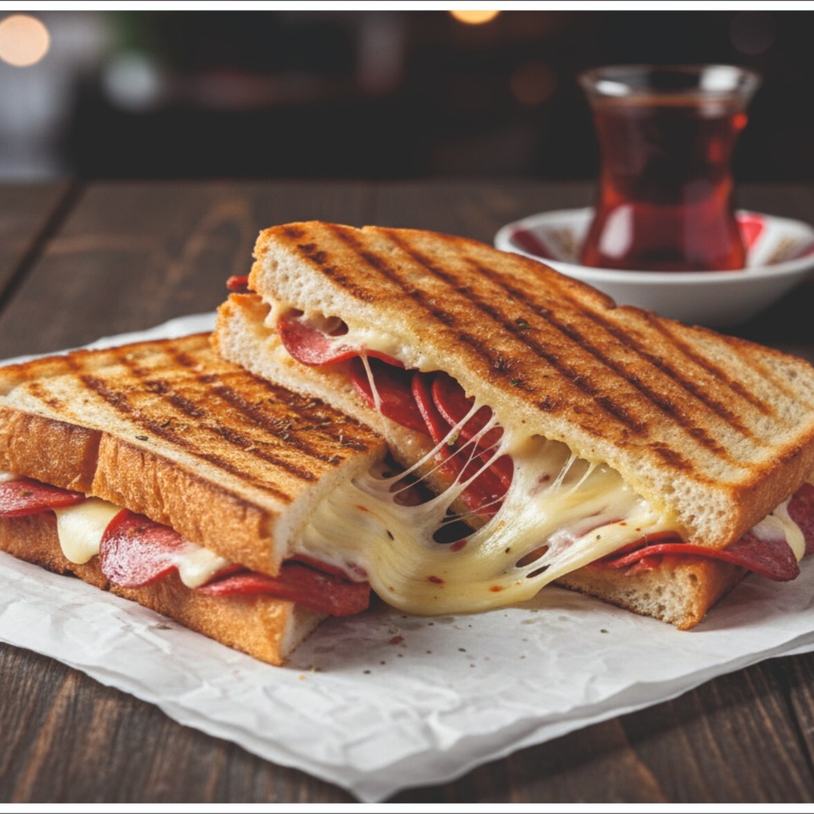 Kaşarlı Sucuklu Tost