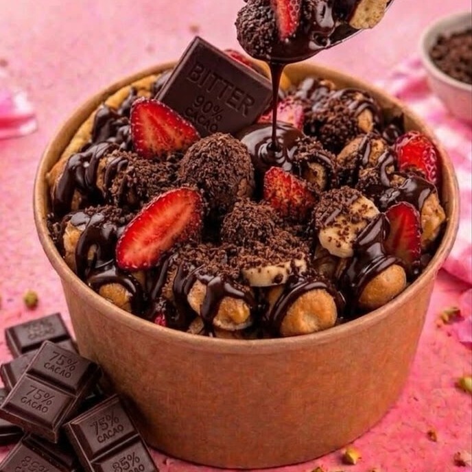 Bitter Çikolatalı Kova Waffle
