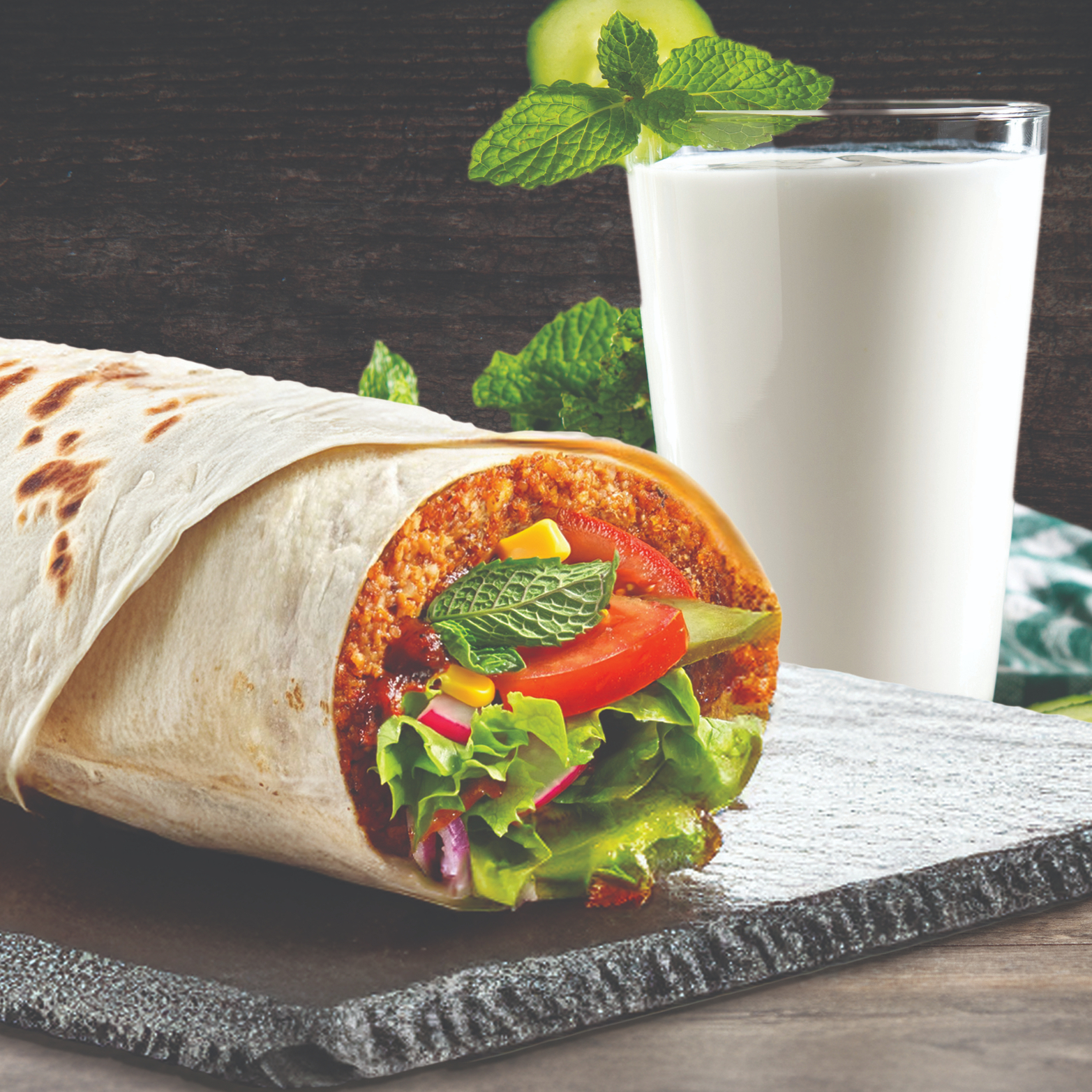 Çiğköfte Dürüm ( 90 Gr ) + Eker Ayran ( 17 cl )