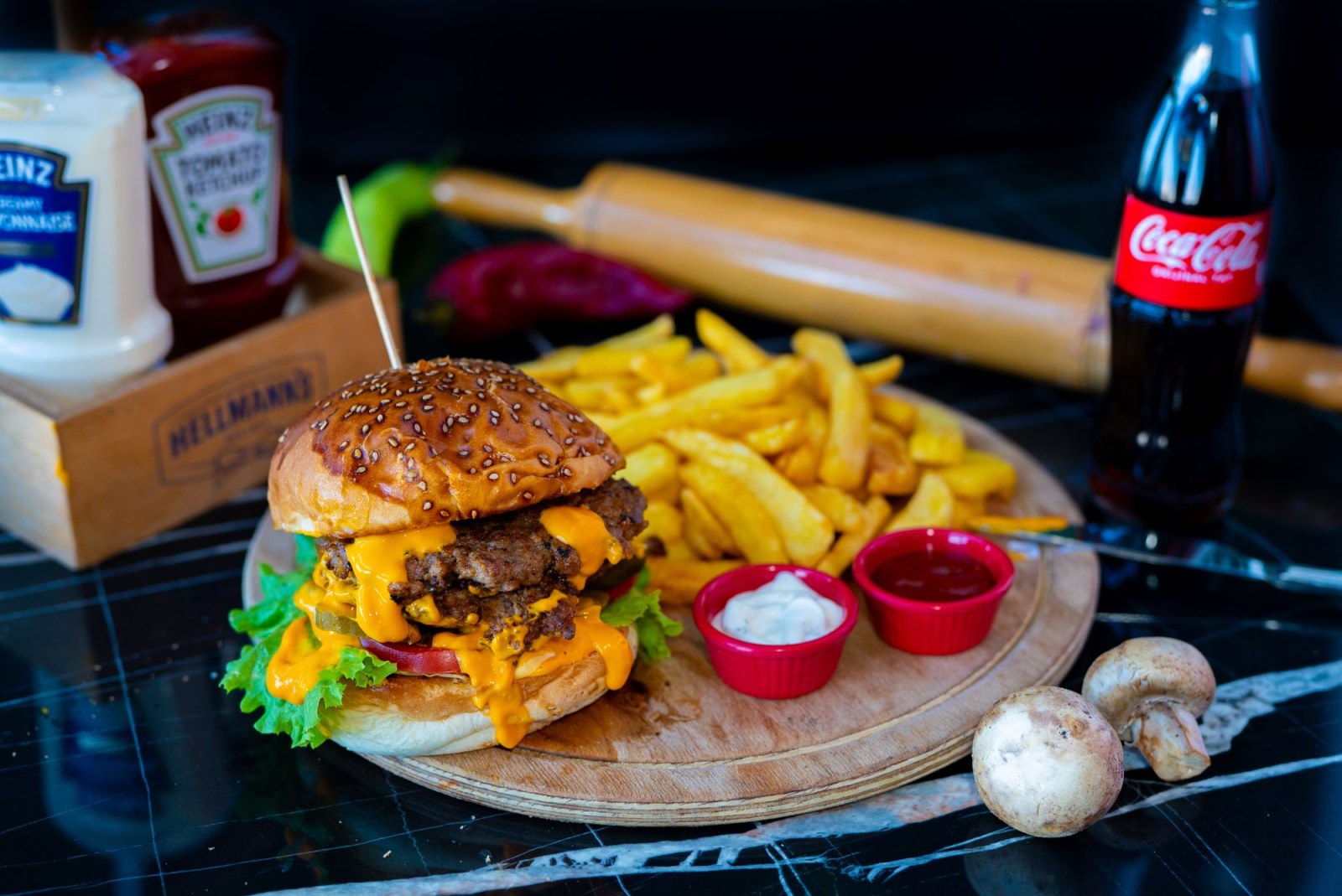 Double Burger + Kızartma
