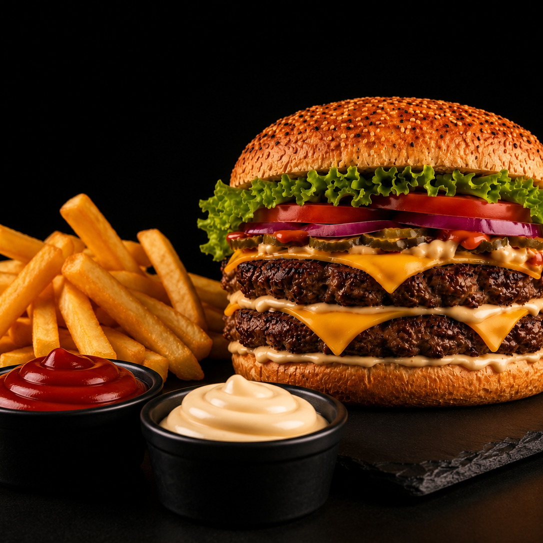 Double Burger Menü
