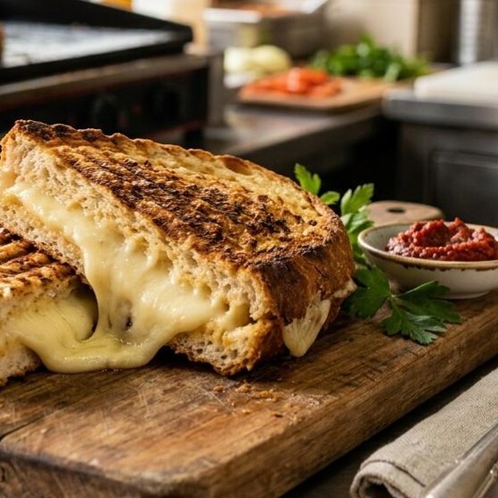 Yarım Kaşarlı Salçalı Tost