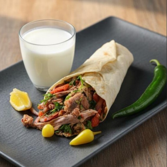 Duble Söğüş Dürüm Menü +Ayran ( 285 cl )