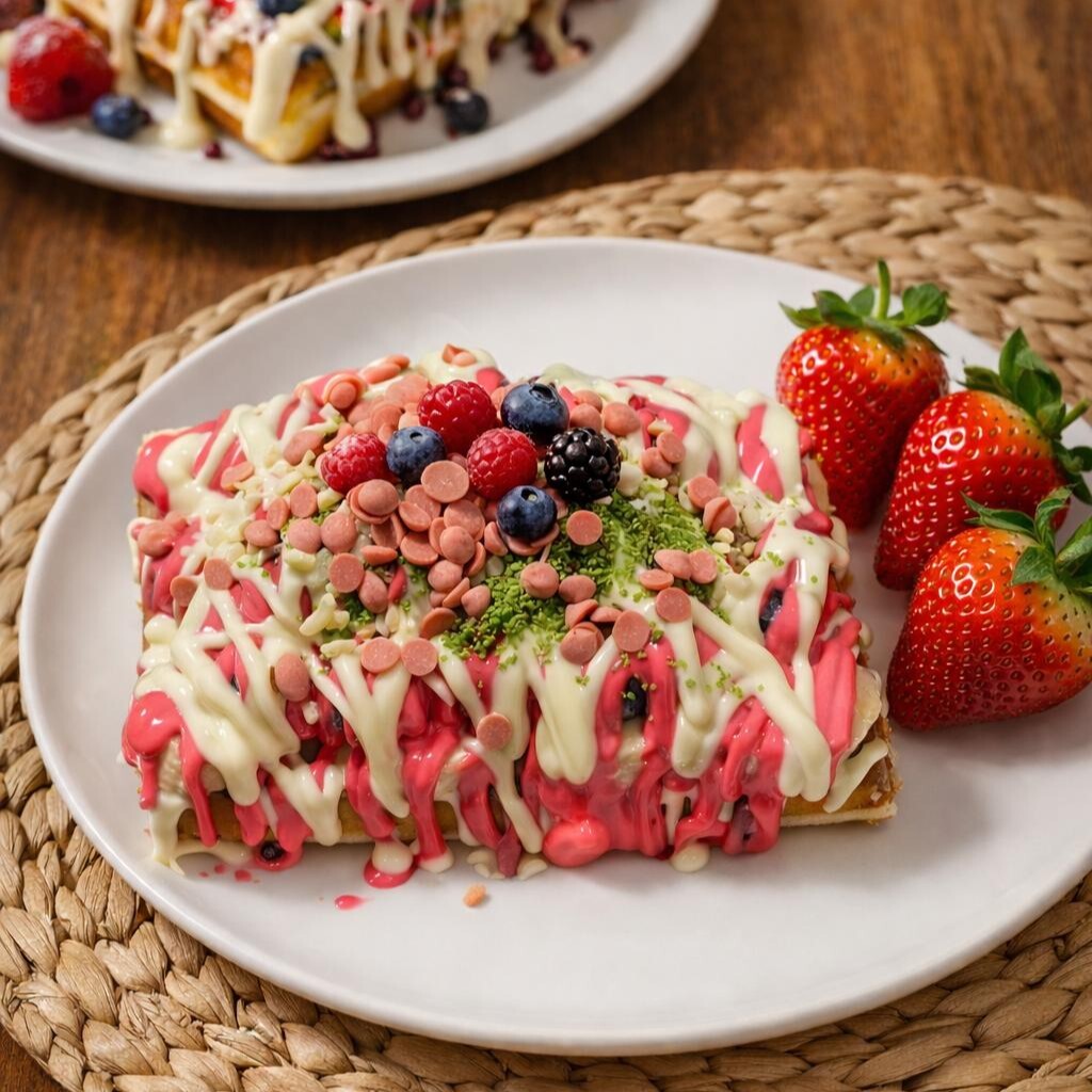 Frambuazlı Orman Meyveli Waffle